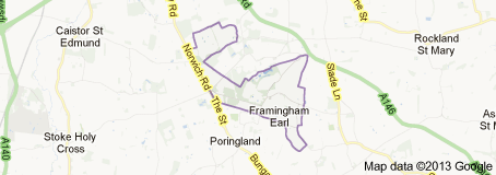 Framingham Earl PC Parish Boundary Map