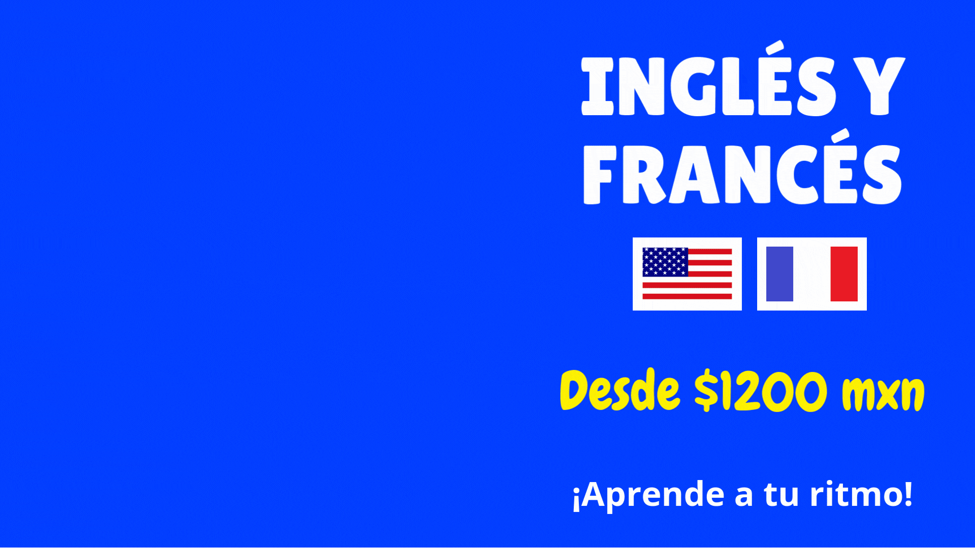 Clase de francés y de ingles desde 1200 pesos 