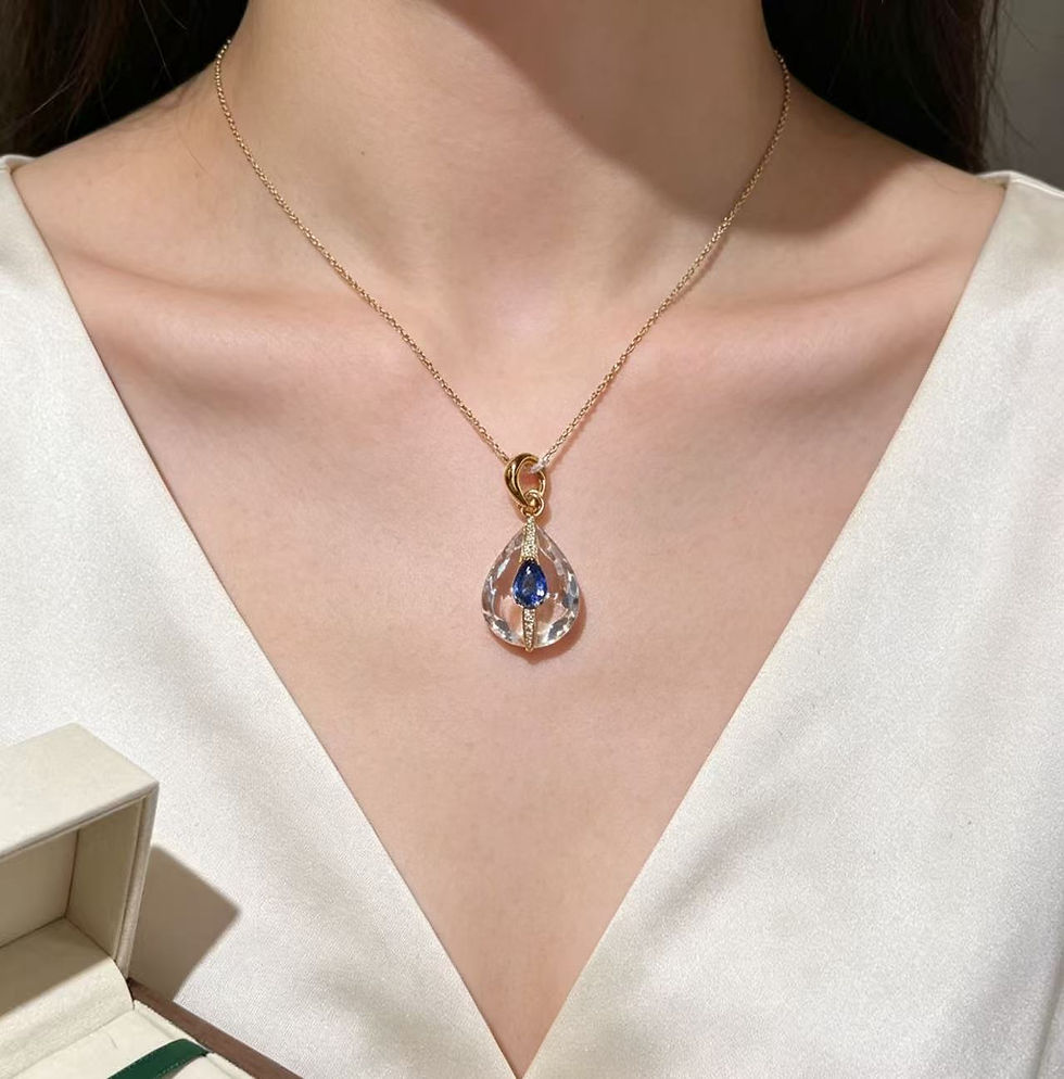 縮圖：Sapphire/crystal pendant