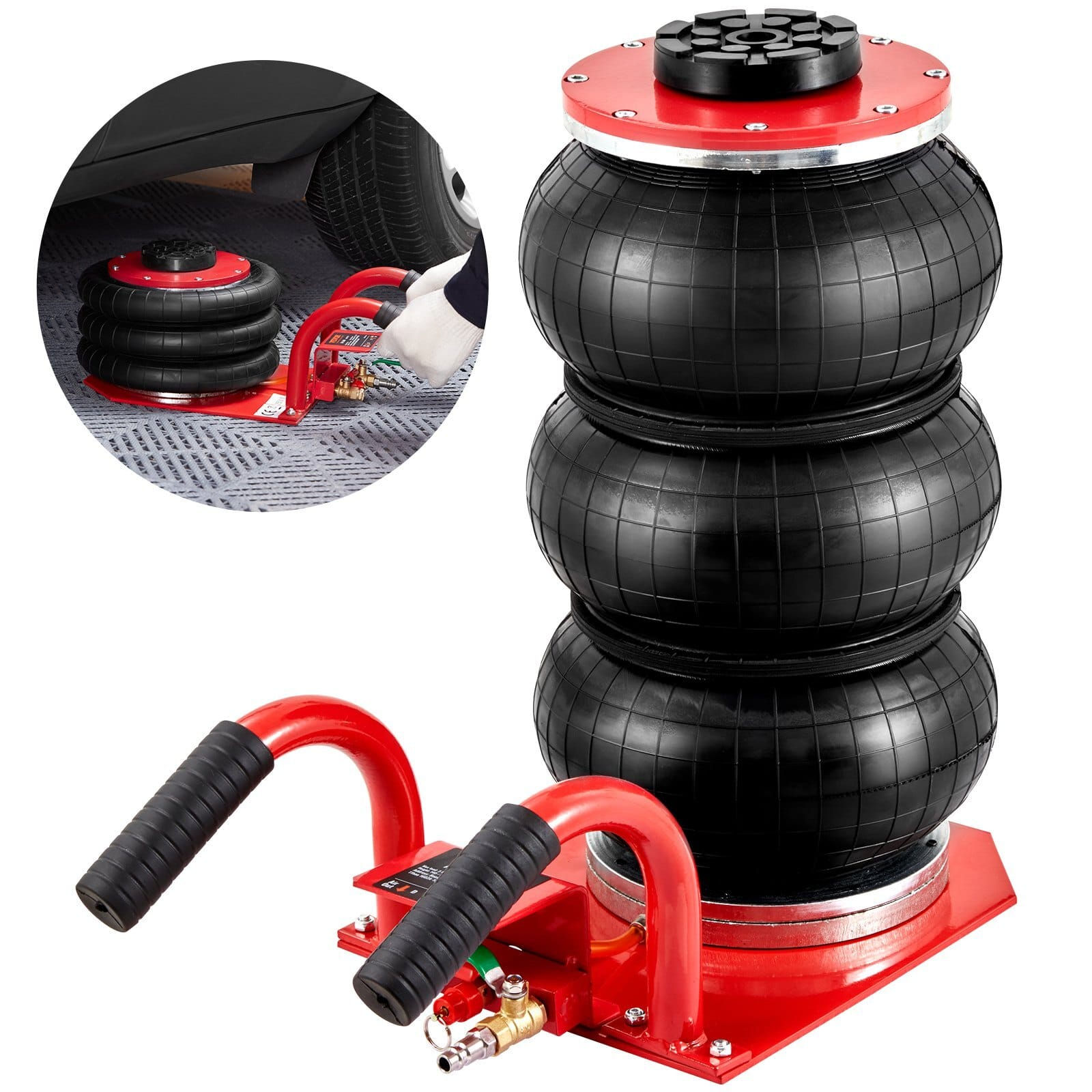Air Jack, 3 Ton/6600 lbs Triple Bag Air Jack, Airbag Jack with Six Steel Pipes