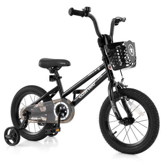 14 Inch Kids Bike with Basket and Training Wheels