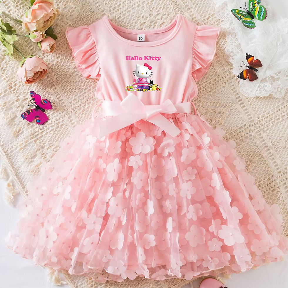 Thumbnail: Hello Kitty Dress for Kid's Clothes 3D Butterfly.