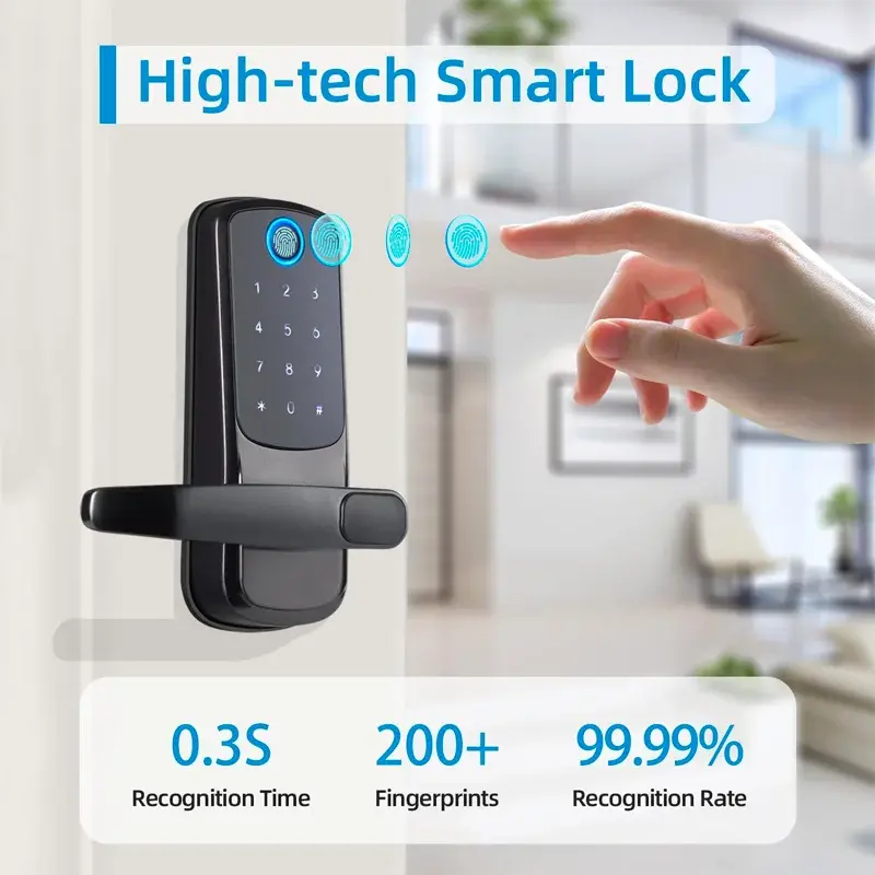 Thumbnail: Touchscreen Tuya Keyless Fingerprint Smart Door Lock