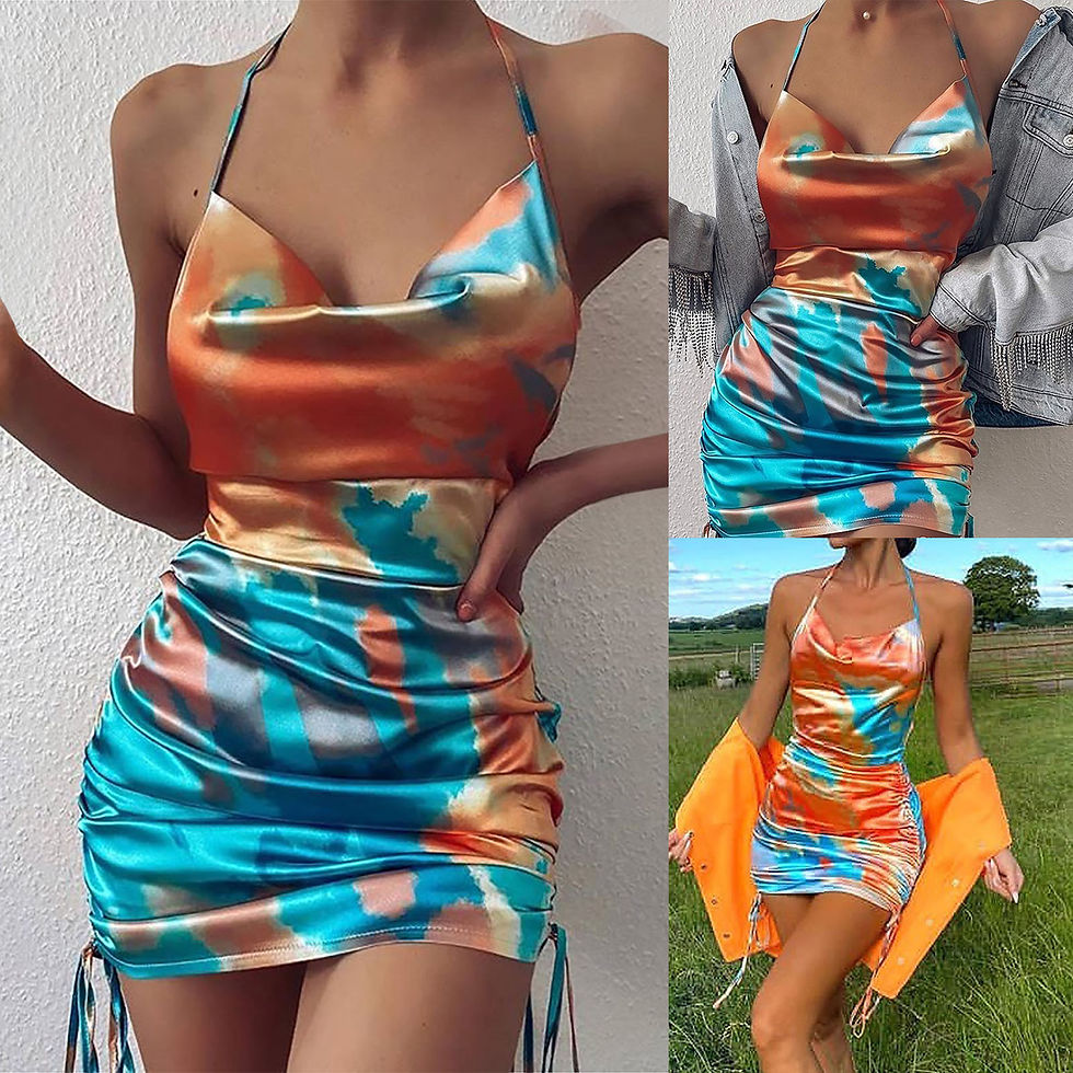 Thumbnail: Sexy Halter Strap Ruffled Waist Dress