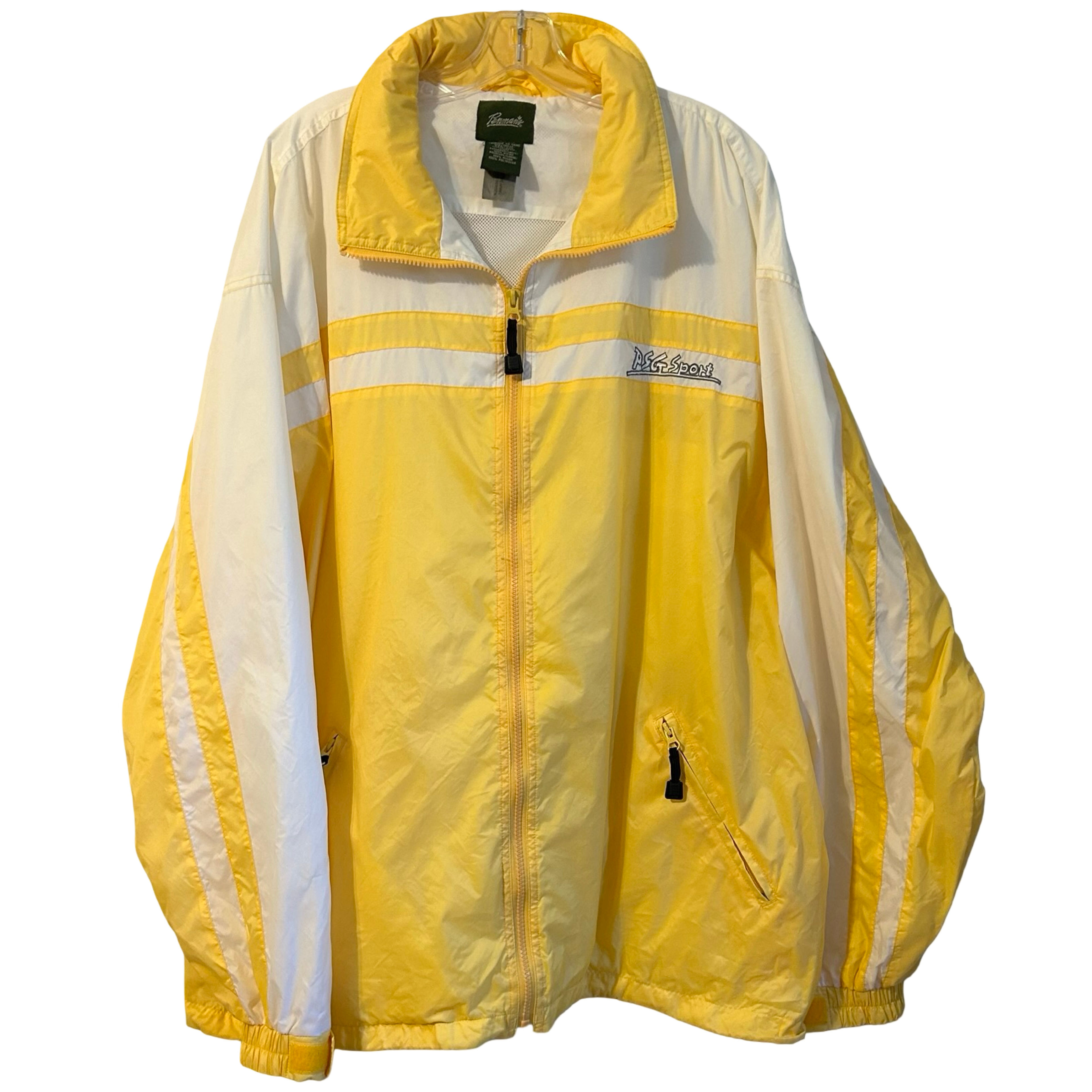 Vintage 90s PSG Sport Yellow Windbreaker Jacket by Penmans