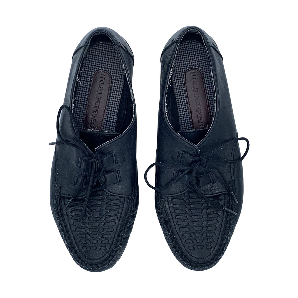 Thumbnail: Vintage 90s Hush Puppies Dark Navy Blue Laced Loafers