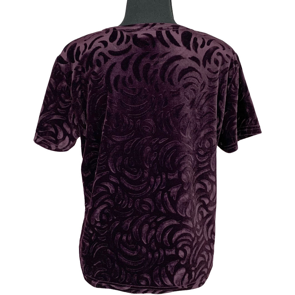Thumbnail: Vintage 90s-Y2K Short Sleeve Abstract Velvet Top 