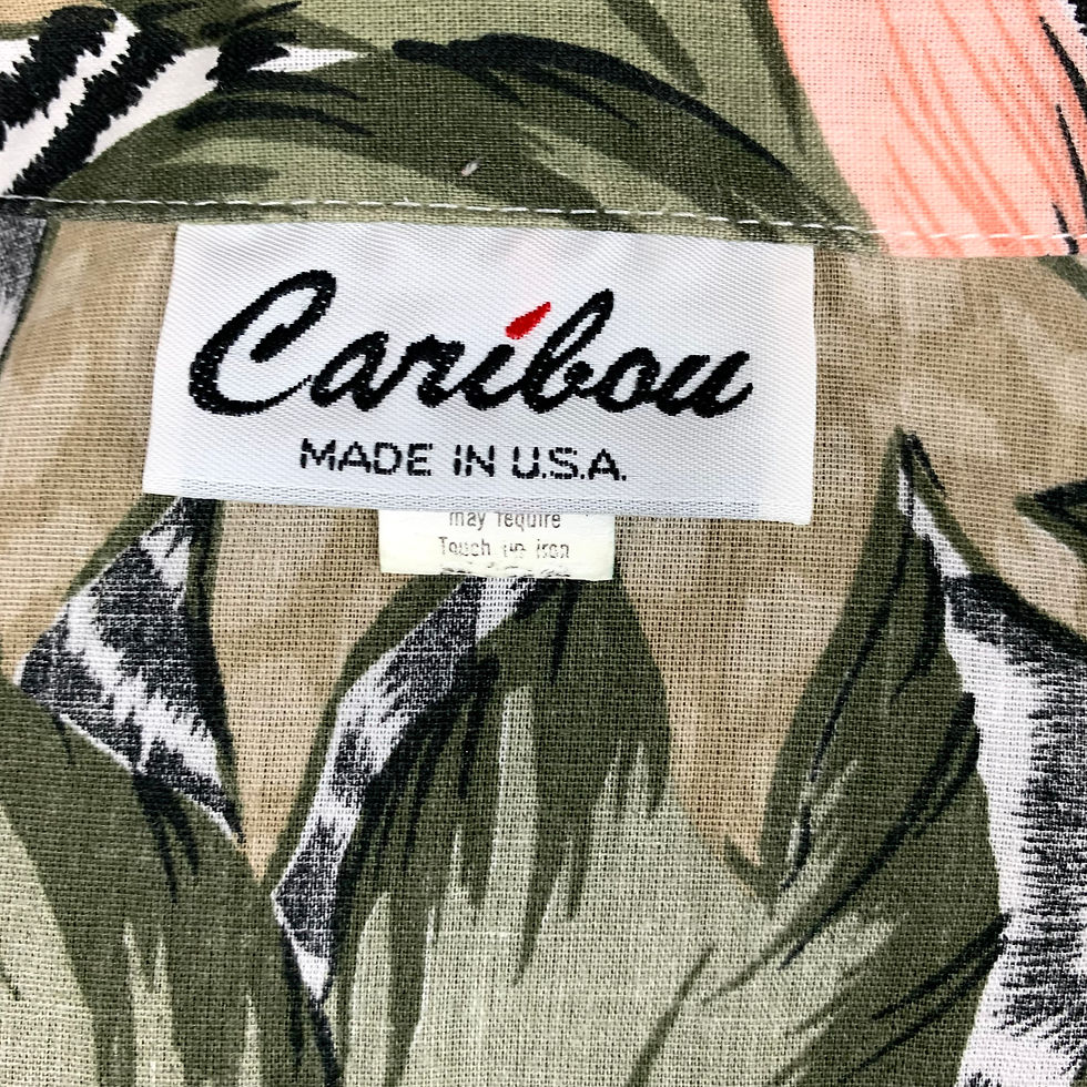 Thumbnail: Vintage 80s Tropical Safari Short Sleeve Blouse by Caribou