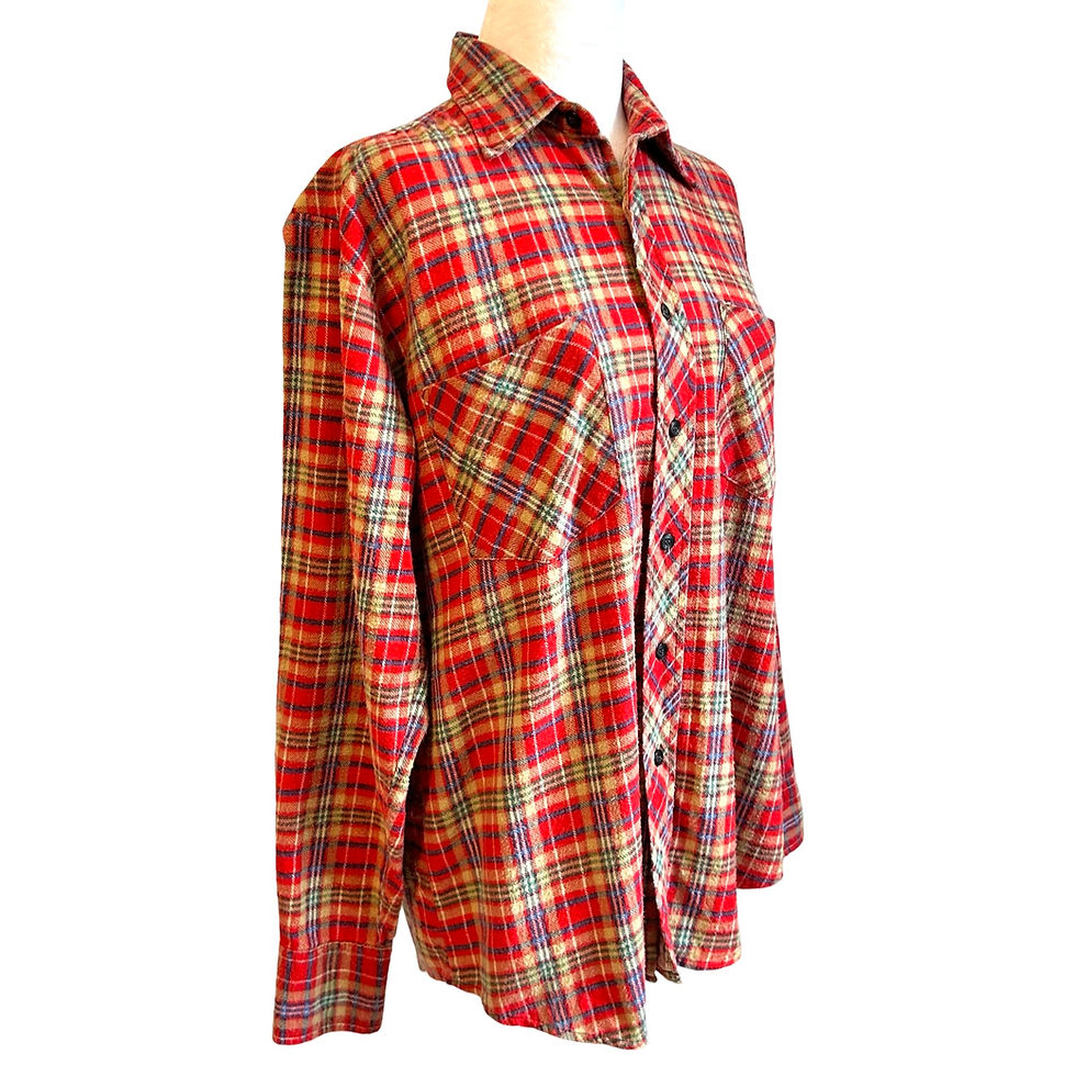Thumbnail: Vintage 80s-90s Palermo Flannel Plaid L/S Button-down Shirt
