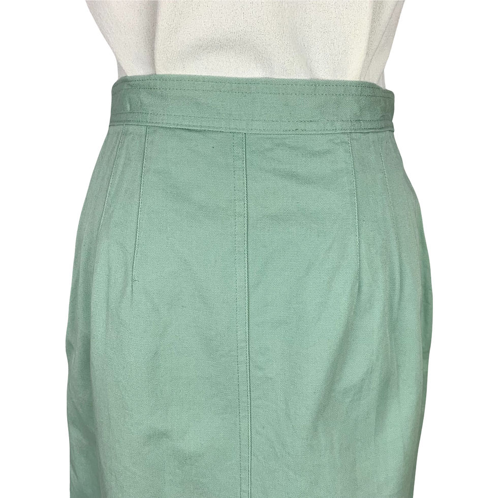 Thumbnail: Vintage 80s Willow Ridge Seafoam Green High Waisted Skirt