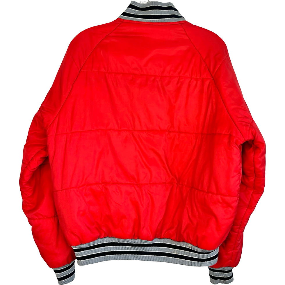 Thumbnail: Vintage 80s Red Varsity Bomber Jacket by Macky