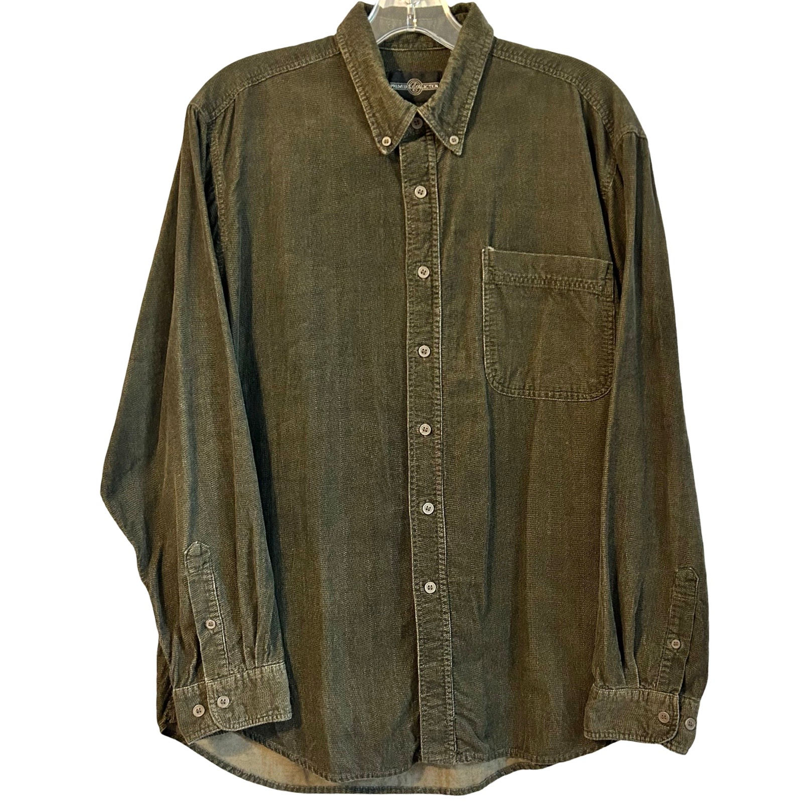 Vintage 90s Brown Flannel L/S Button-down Shirt by Premier Collection