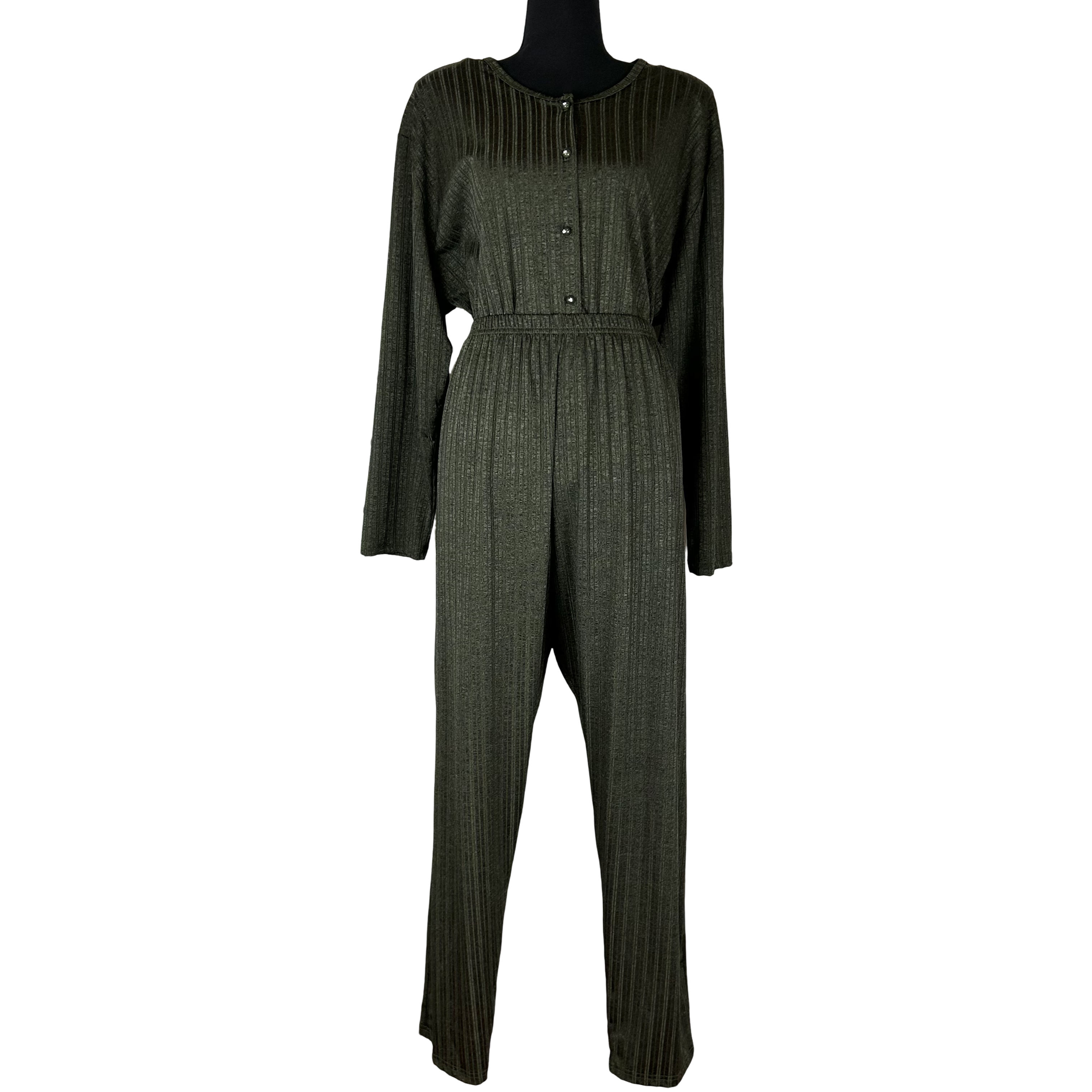 Vintage 80s-90s Green 2-Piece Pant & Blouse Set by Superline