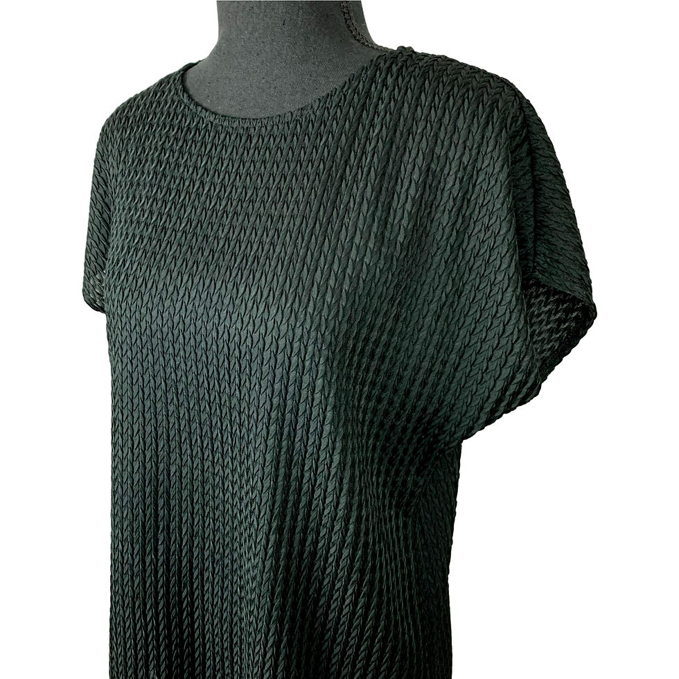 Thumbnail: Vintage 80s Black Short Cap Sleeve Ribbed Top by T.R. Bentley