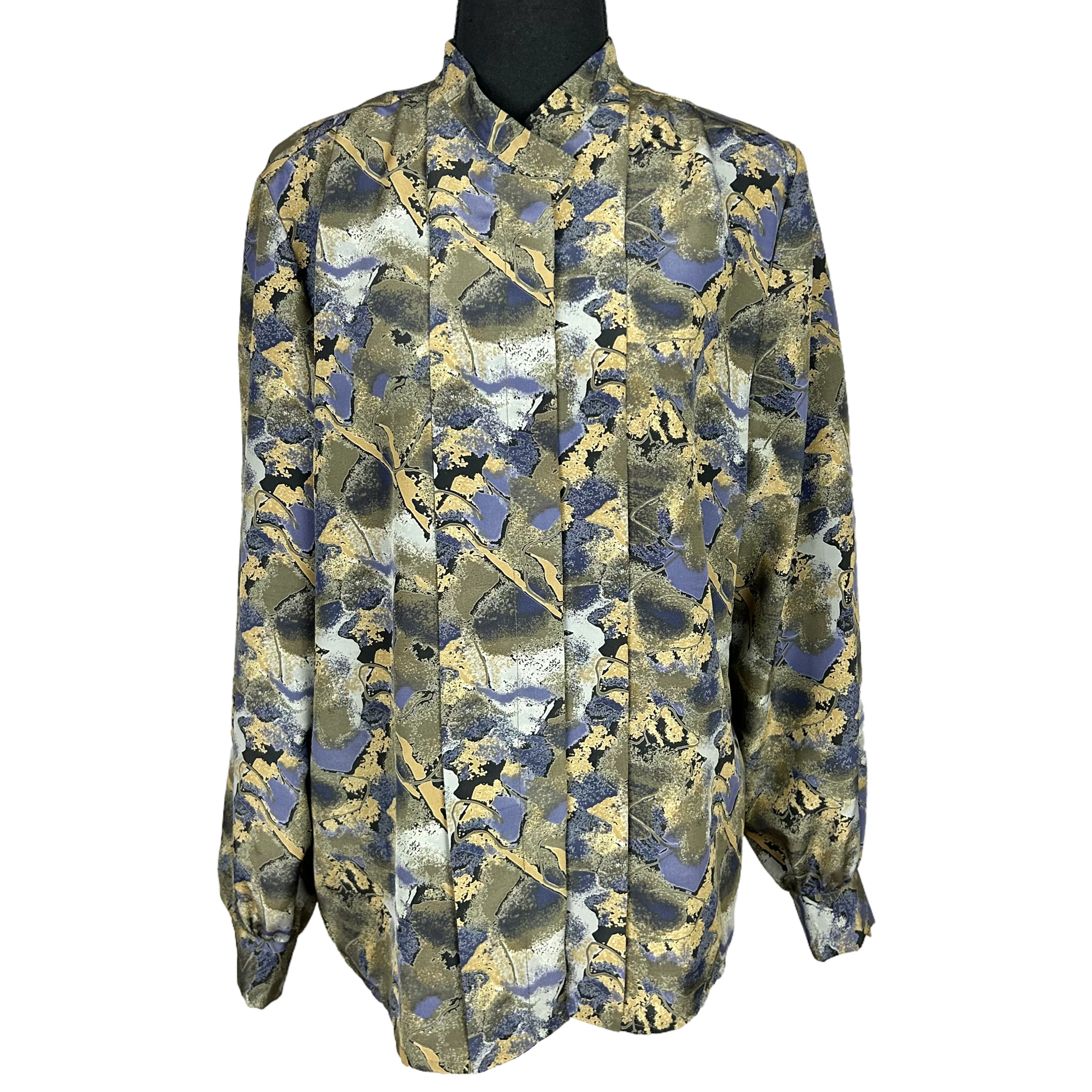 Vintage 80s-90s Frederick Alexander Long Sleeve Abstract Blouse