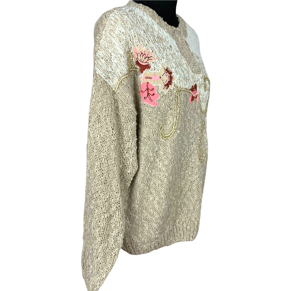 Thumbnail: Vintage 80s-90s Country by Romance Knit Floral Pullover Sweater
