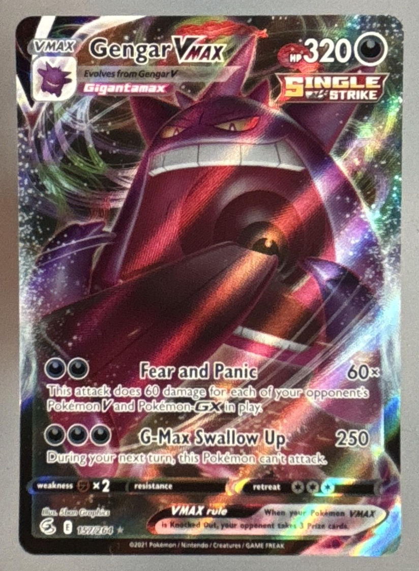 2021 Pokemon Gaming Sword & Shield Fusion Strike Gengar VMAX #157/264