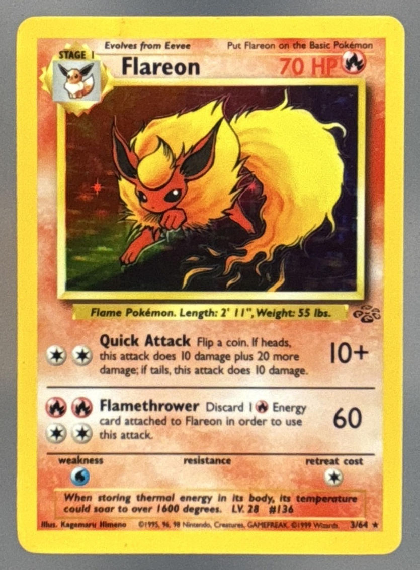 1999 Pokemon Gaming Jungle Flareon #3/64 Holo LP