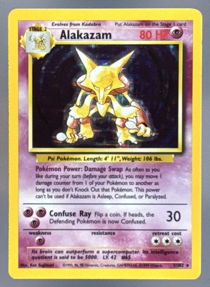 1999 Pokemon Gaming Unlimited Alakazam Set #1/102 Rare Holo LP