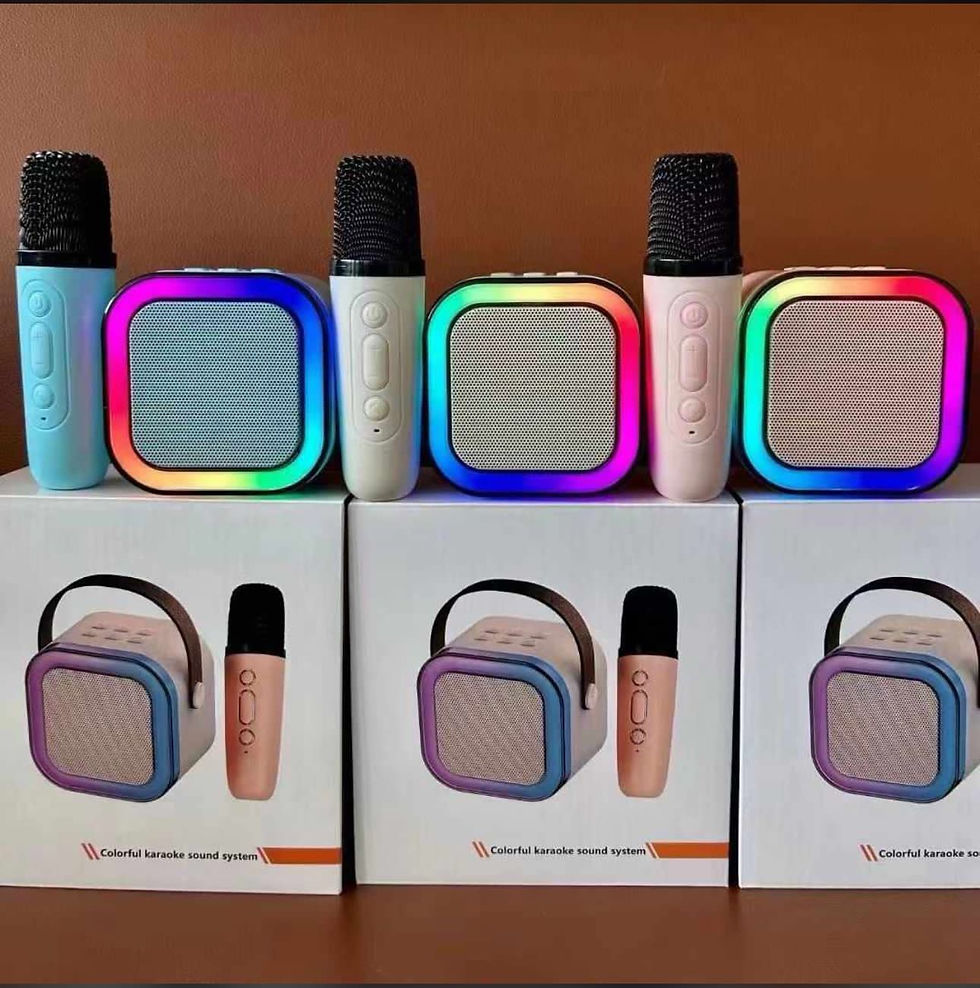 Thumbnail: Colorful wireless karaoke microphones and speakers