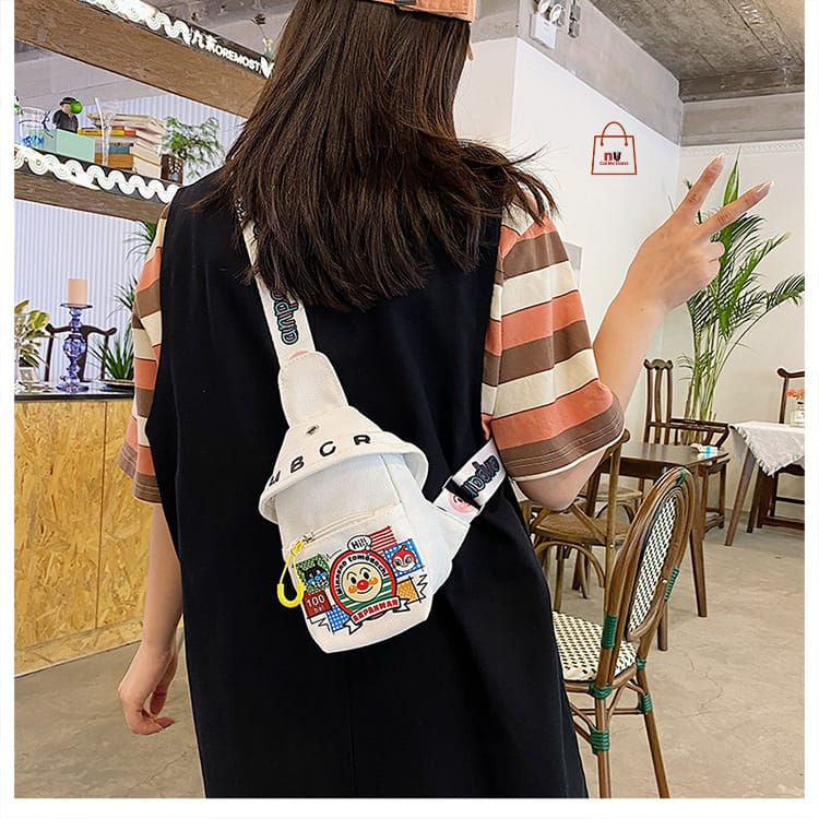 Thumbnail: Woman wearing cute cartoon waist bag