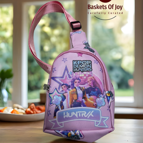 K pop huntrix theme chest bag for kids birthday