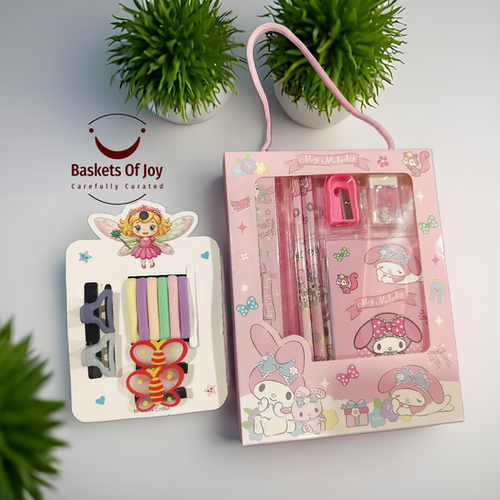 Stationery and hair accessory hamper for festive gifting