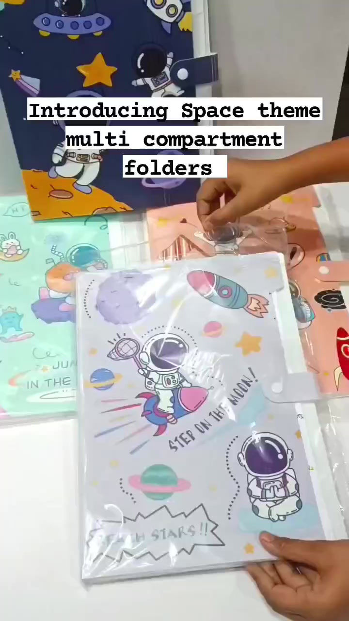 Thumbnail: Space/unicorn piano Folder with Button Lock for kids gift birthday return gift