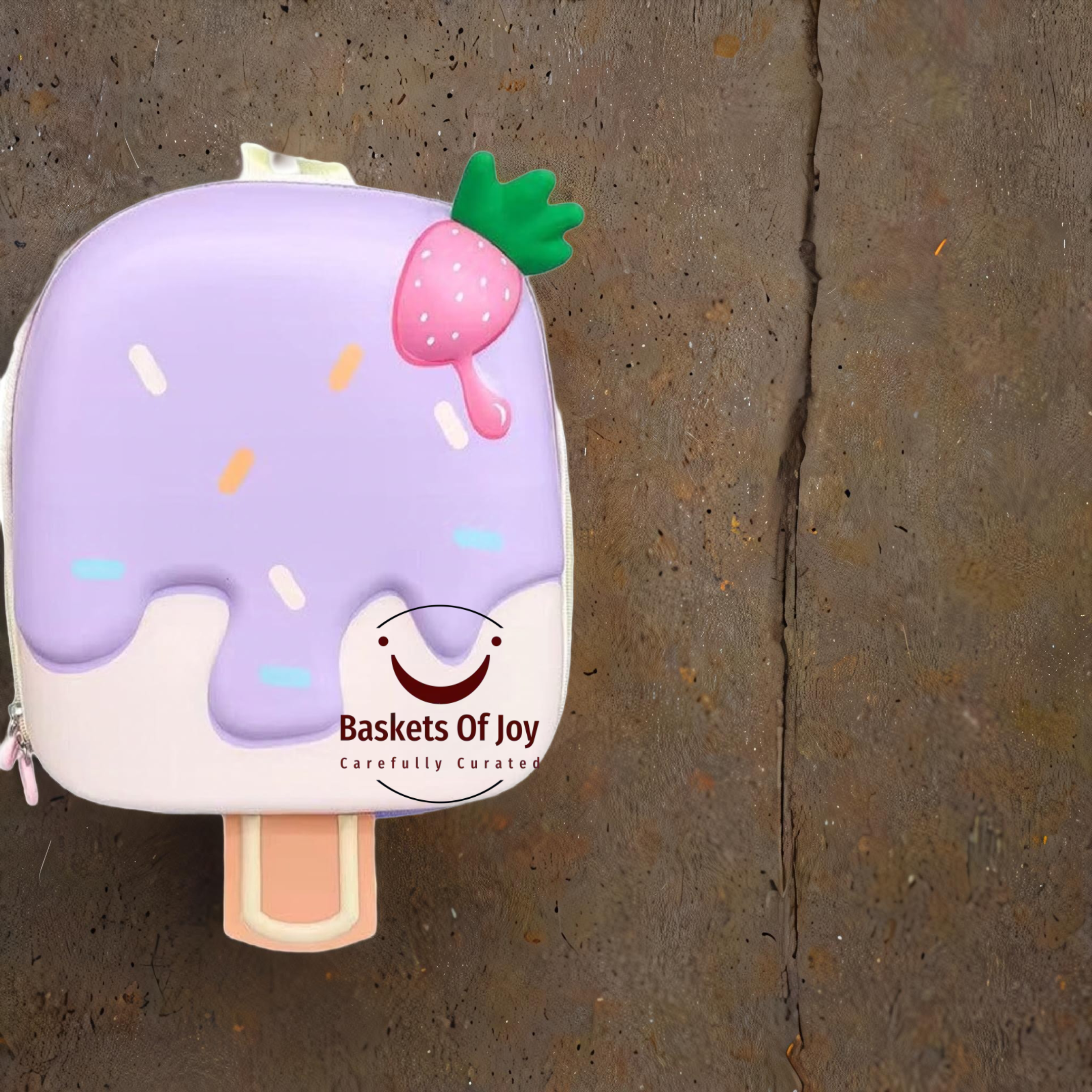 Purple ice cream backpack, Baskets Of Joy