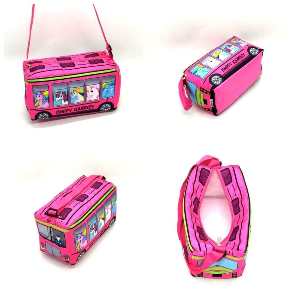 Thumbnail: Pink unicorn bus shaped kids bag