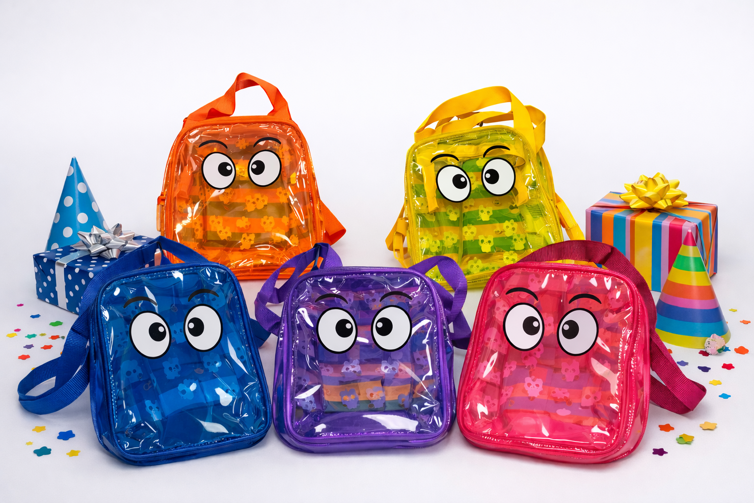 Neon jelly sling bag for kids birthday return gift pack of 5