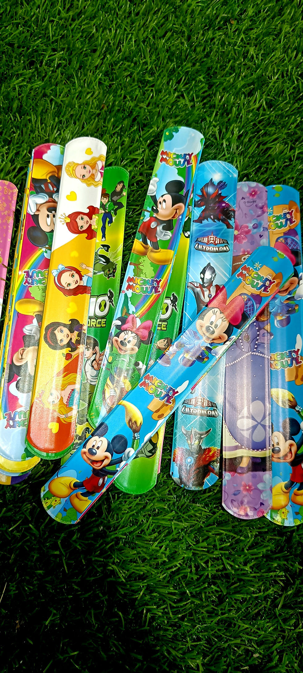 Colorful cartoon character slap bracelets