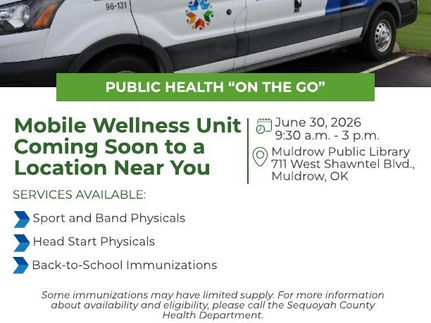 Health Department Bringing Mobile Wellness Unit to Muldrow Library