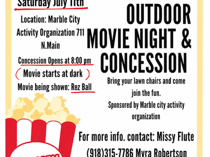 Outdoor Movie Night Returns to Marble City This Saturday