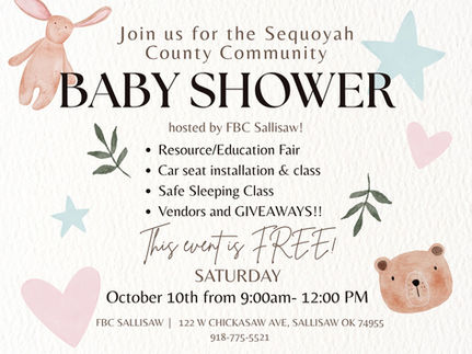 Third Annual Sequoyah County Baby Shower Scheduled for October 10