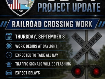 Railroad Crossing Work Scheduled for Thursday in Sallisaw