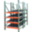 Carton Flowing Racking Bay on a White Background