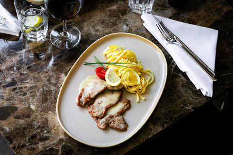 Scaloppine al limone con Fettucine