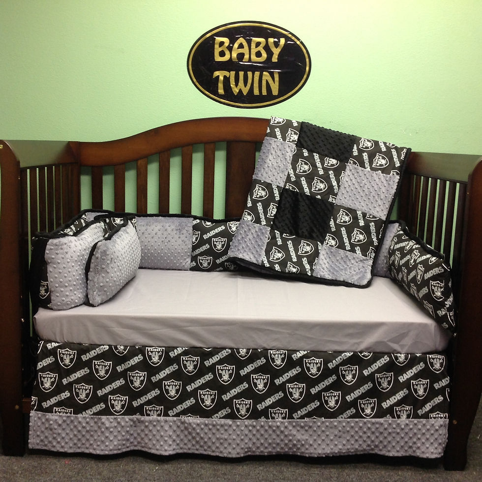 Raiders bedding. Crib set Oakland Raiders,Home & Living,Raiders Crib set.