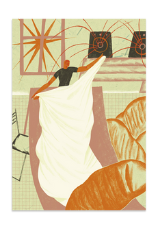 Харків’янин випікає хліб під вибухами