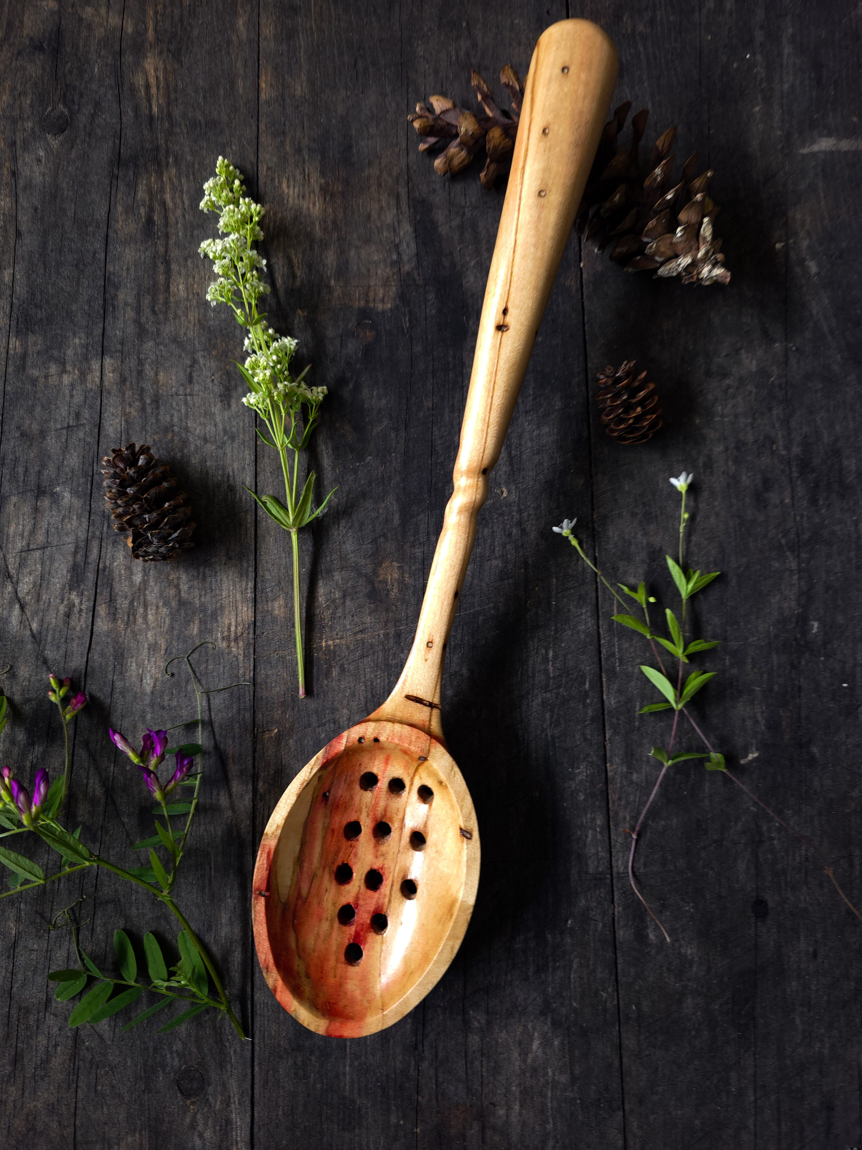 Box Elder slotted spoon