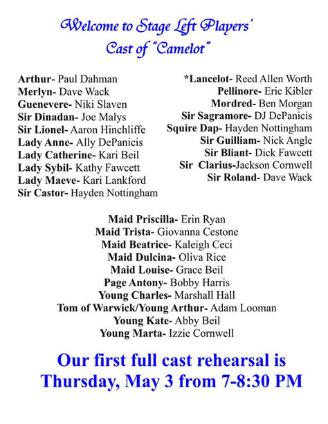 Welcome Cast of "Camelot"!