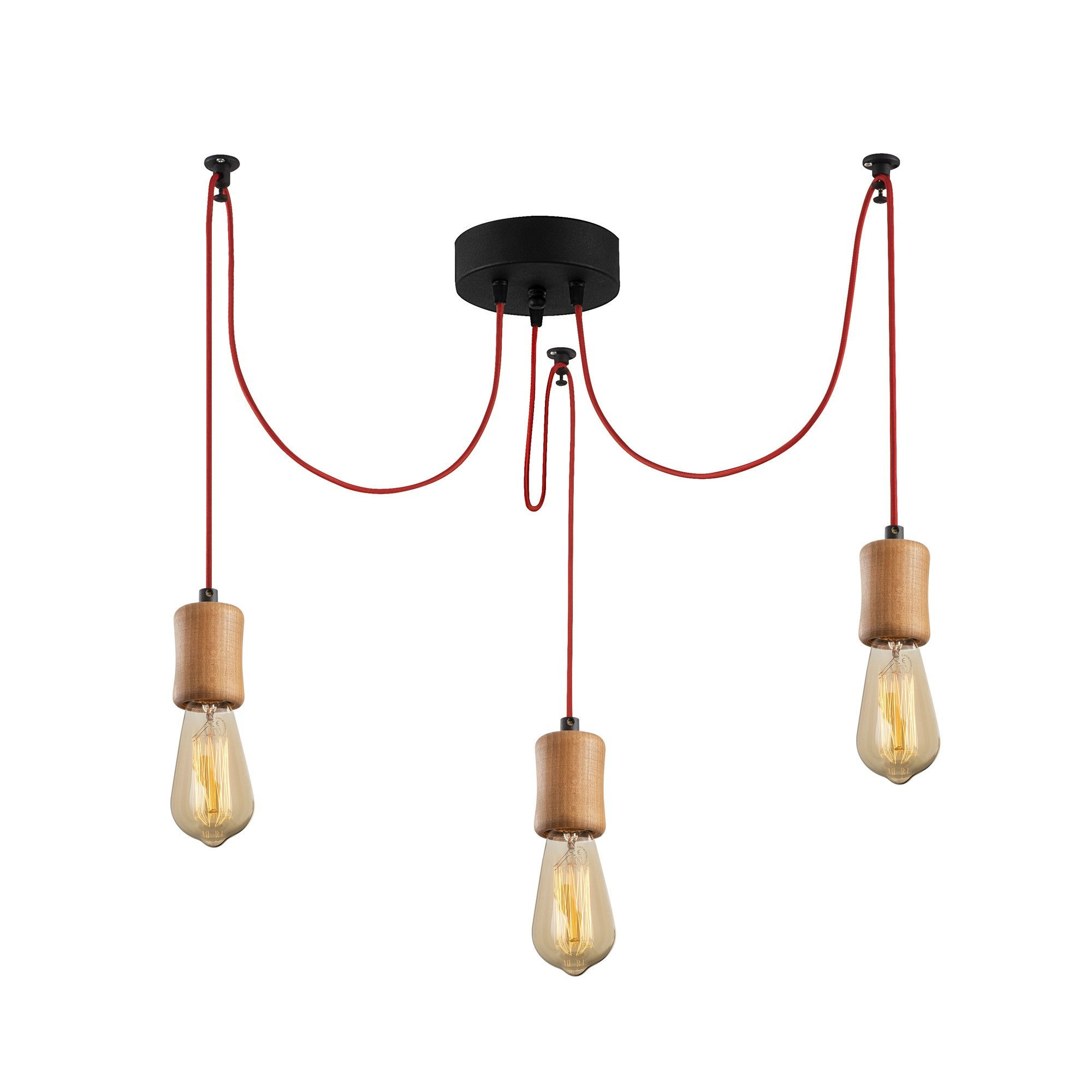Suspension LED 'Trugny' 82' Noir 3 xE27
