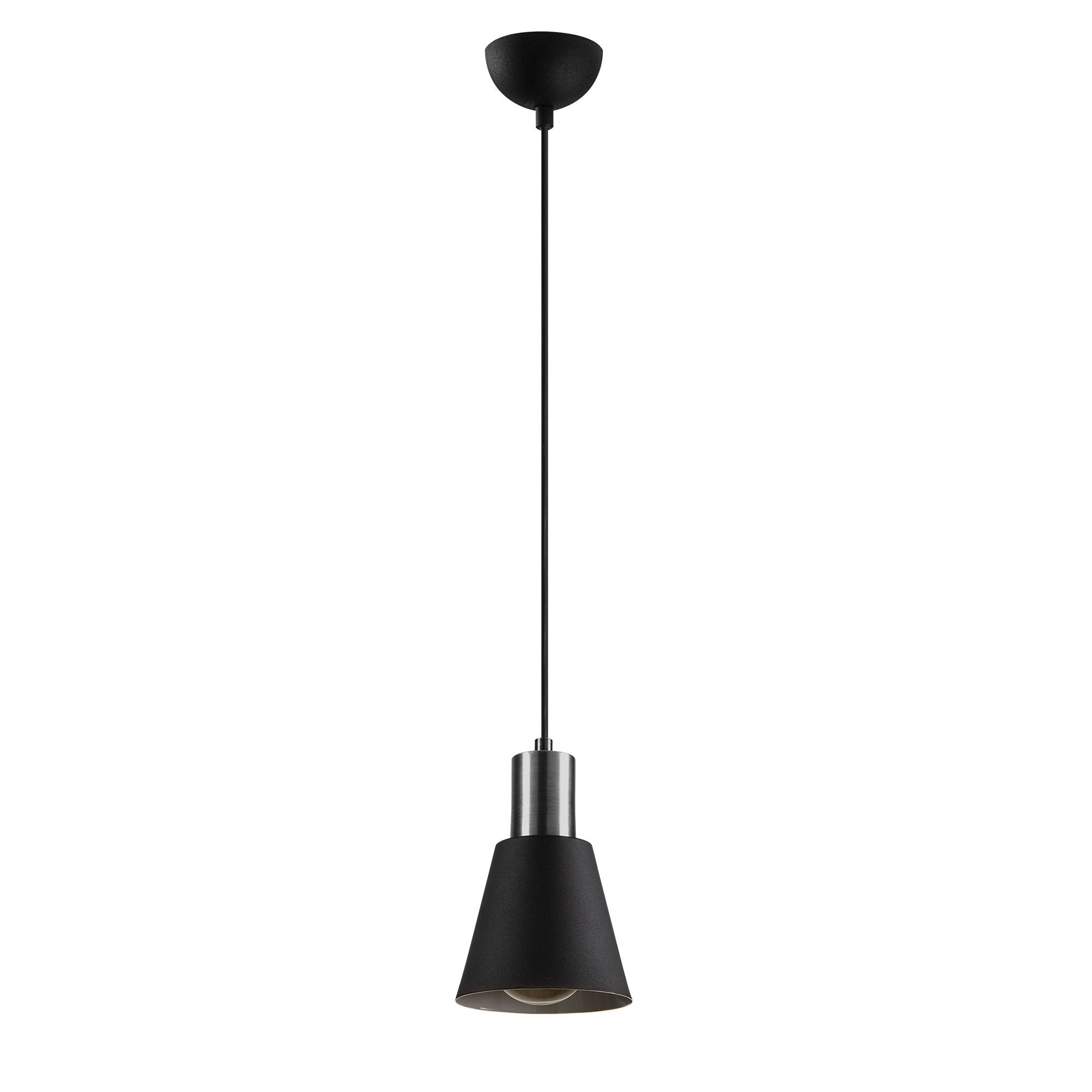 Suspension LED 'Beaudricourt' Noir/Nickel 1 x E27