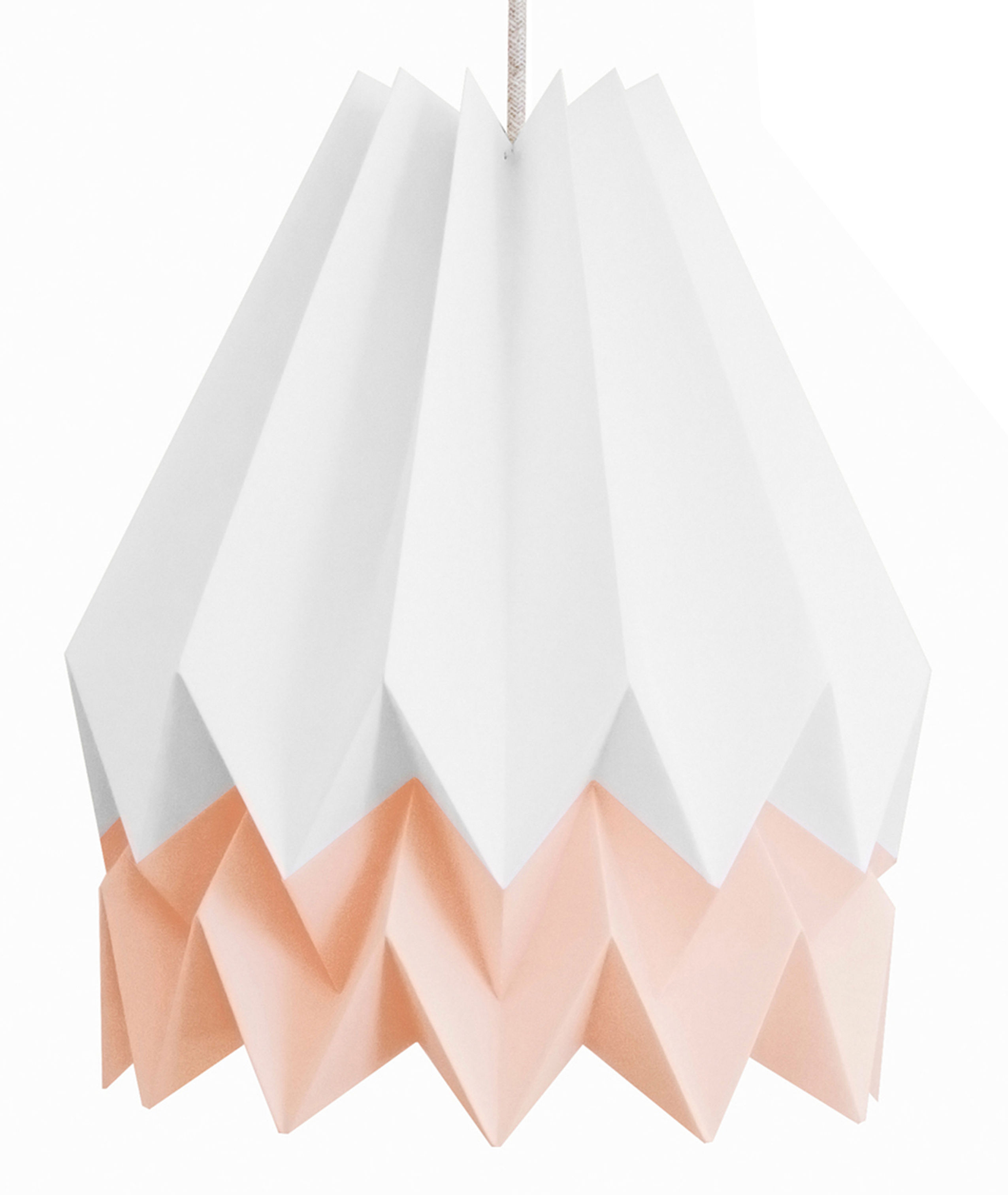 Suspension LED Papier 'Mauraye' Câble Textile 1M Blanc Polar/Pink Pastel