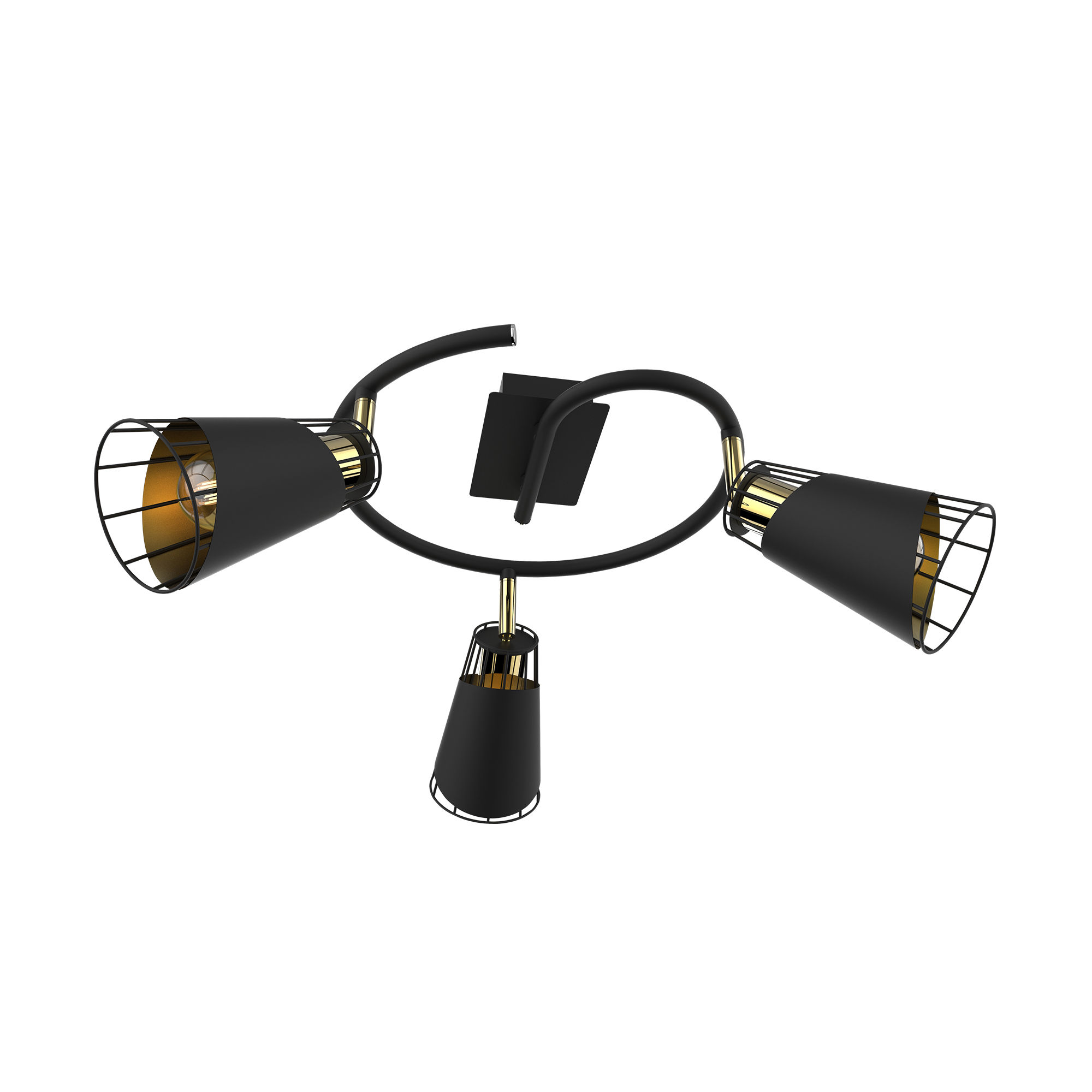 Plafonnier LED 'Meigneux' 3 xE14 Métal + Textile Sans Ampoule