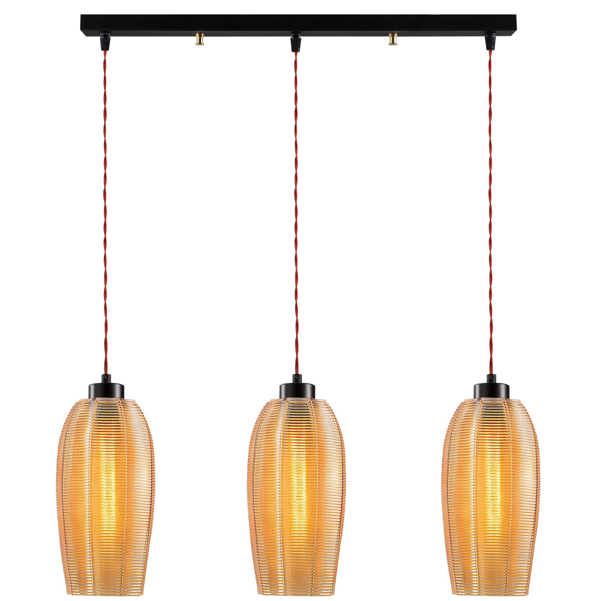 Suspension LED 'Gomer' Noir 3 x E27