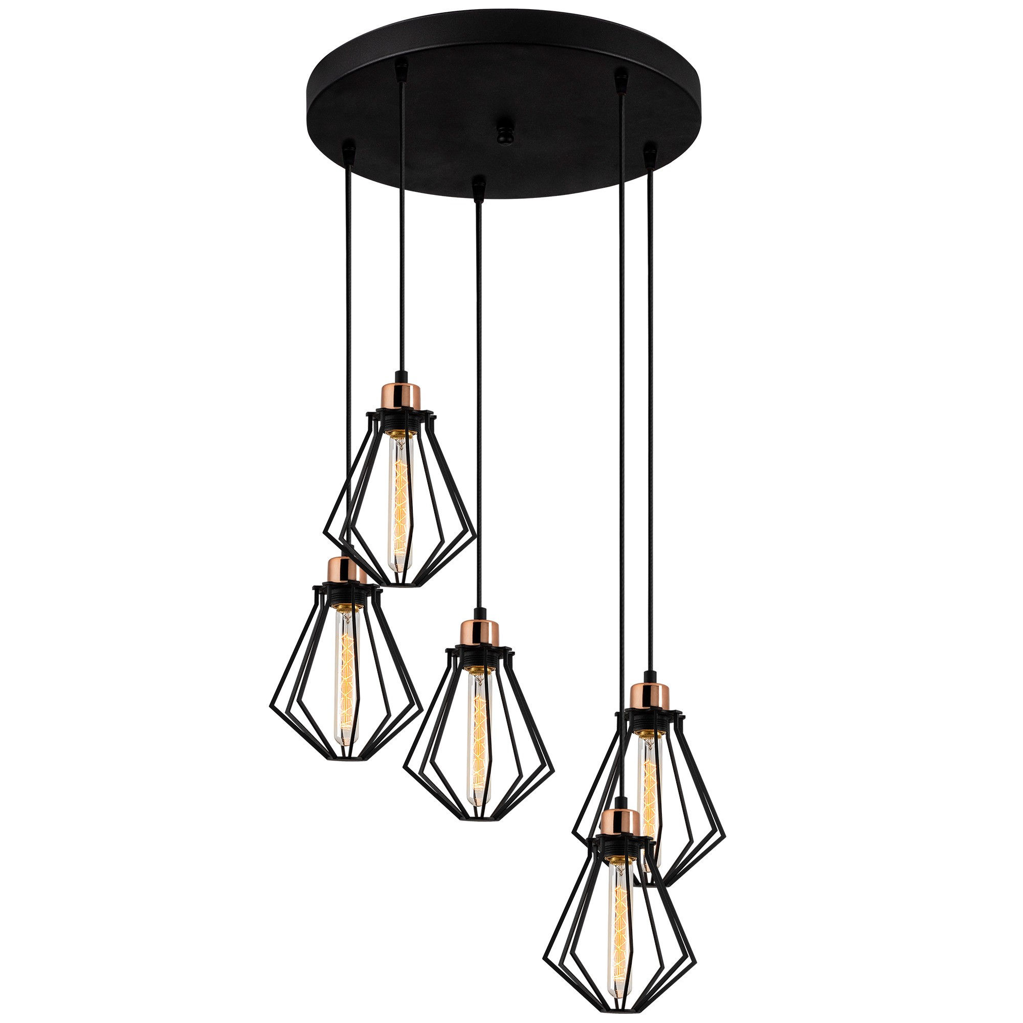 Suspension LED 'Hosta' Noir 5 x E27