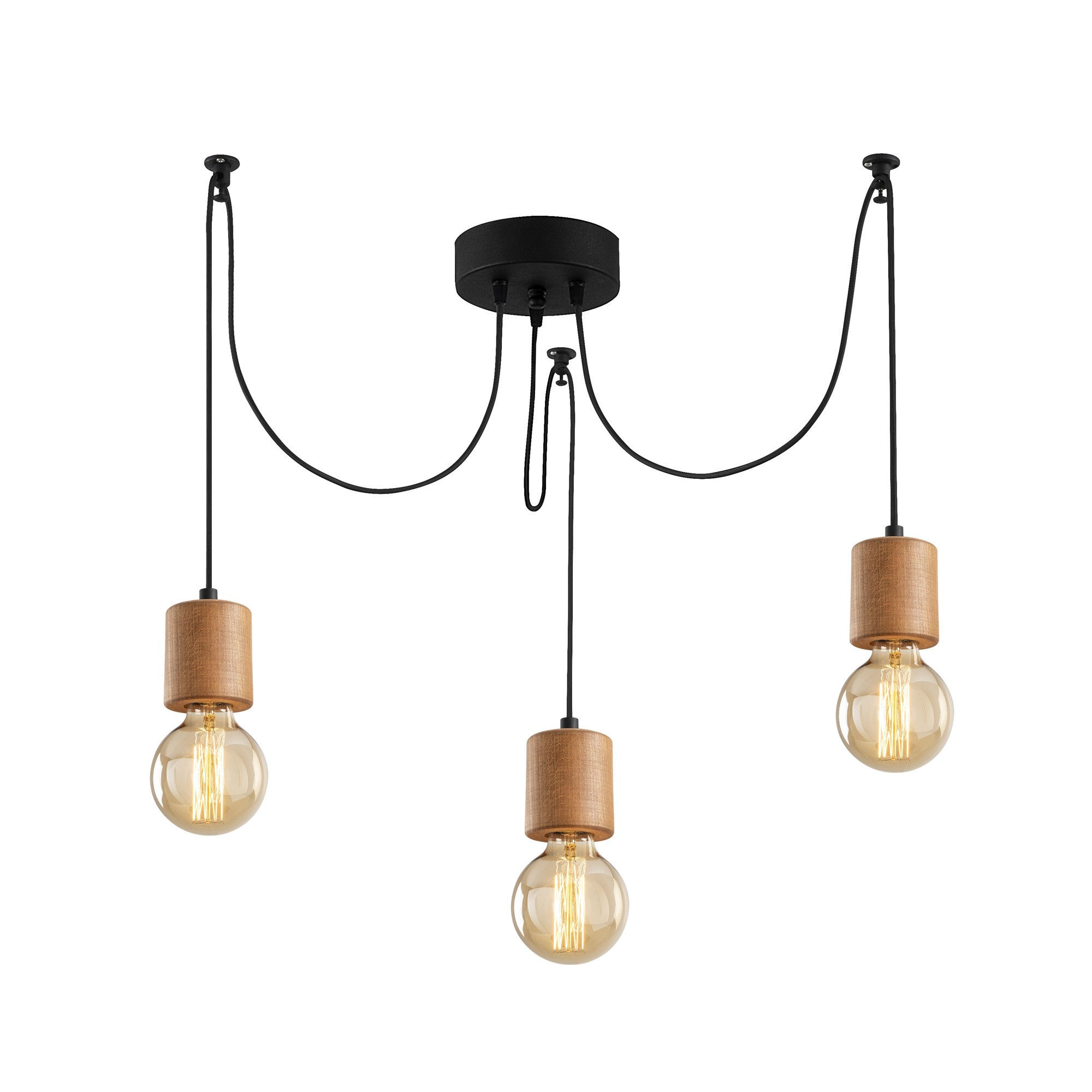 Suspension LED 'Hélette 02' Noir 3 x E27