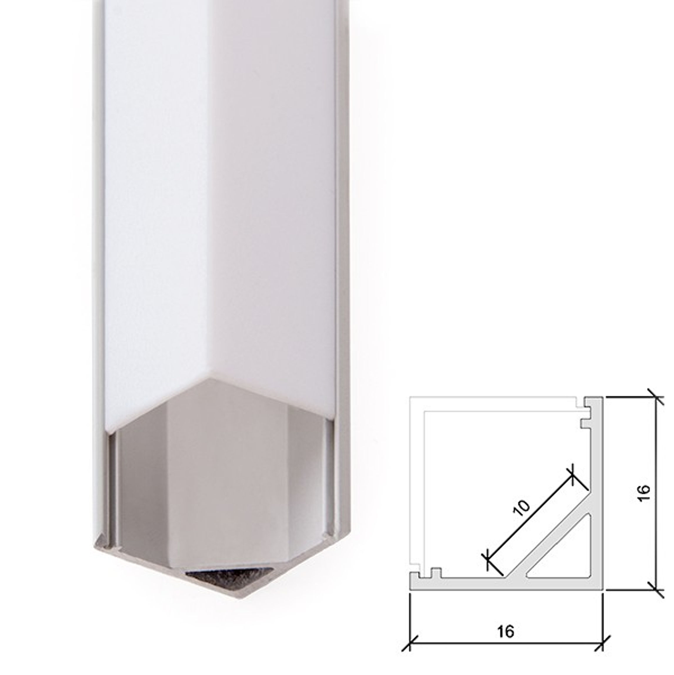 Profilé Aluminium Pour Ruban LED 'Noyellette' Diffuseur Opaque x 2M